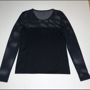 Akris Punto Black Mesh Yoke & Long Sleeve …